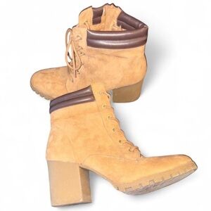 Urban Outfitters Tan Lace-Up Boots